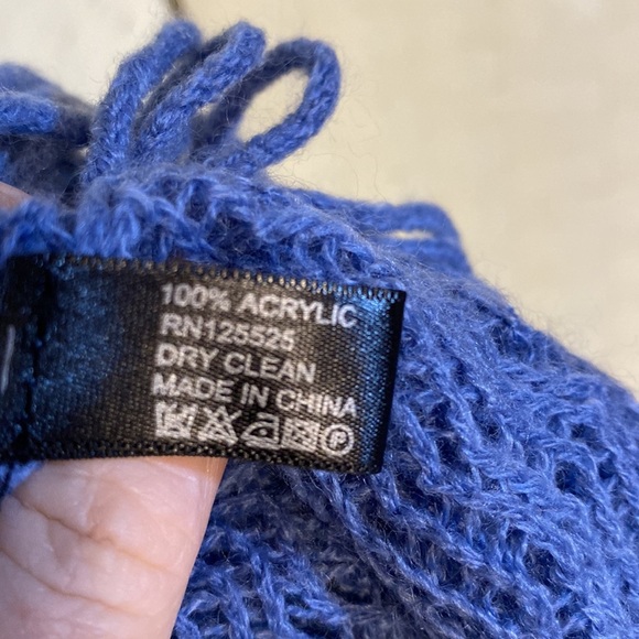 CERULEAN BLUE as MERYL says  BEAUTIFUL  SCARF PASHMINA WRAP SHAWL 65”x 1… - Picture 8 of 8